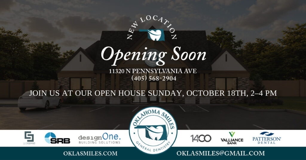 Oklahoma Smiles General Dentistry opening soon at 11320 N Pennsylvania Ave -- join us at our open house Sunday, October 18th, 2-4 PM
